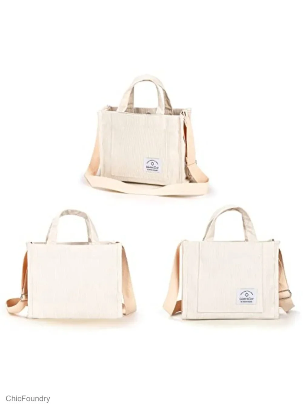 Corduroy Tote Bag Women Crossbody Shoulder Handbag Satchel Purse